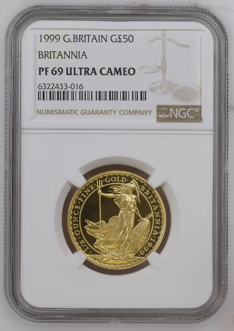 1999 Proof 1/2oz Gold Britannia Coin NGC PF69