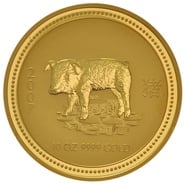 2007 Year of the Pig Gold Coin 10oz Perth Mint Australian Lunar Series
