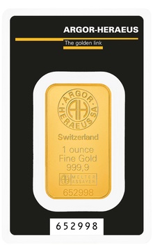 1oz Gold Bar Argor-Heraeus