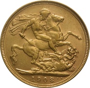 1908 Gold Sovereign - King Edward VII - S