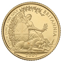 2007 Proof 1/10oz Gold Britannia Coin Boxed