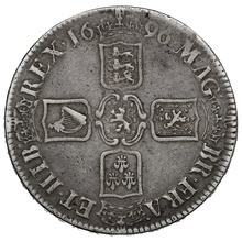 1696 William III Silver Crown "OCTAVO" - Very Fine