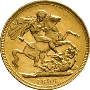 1896 Gold Sovereign Coin Queen Victoria Old Head Melbourne