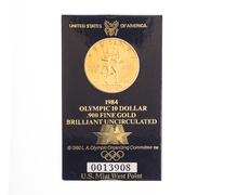 American Gold Commemorative $10 1984 LA Olympics Brilliant Uncirculated Boxed