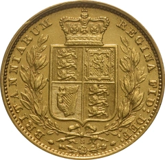 1883 Gold Sovereign Coin Queen Victoria Young Head Shield Back Sydney