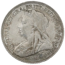 1900 Silver Shilling Coin Queen Victoria
