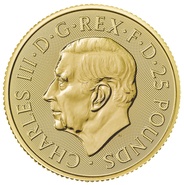 Tube of 25 2024 Tenth Ounce Britannia Gold Coins