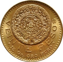 Mexican 20 Veinte Pesos Gold Coin