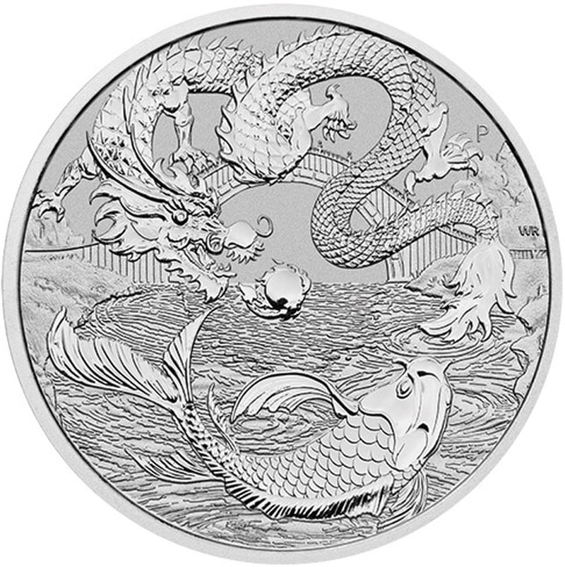 2023 Dragon and Koi Silver Coin 1oz Perth Mint Australian Myths & Legends
