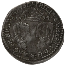 1554 Silver Sixpence Coin Phillip & Mary