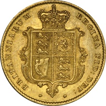 1851 Gold Half Sovereign Queen Victoria Young Head Shield Back NGC AU558