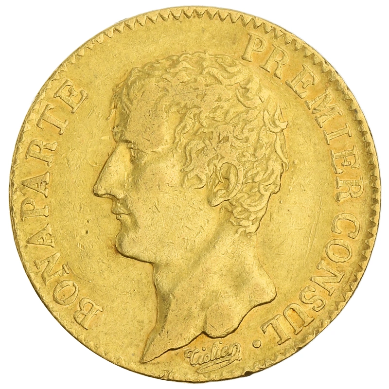 French 20 Francs Gold Coin Bonaparte Premier Consul A AN12