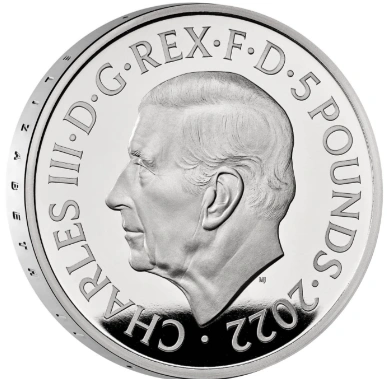 2022 Proof Piedfort Silver Crown £5 Coin Her Majesty Queen Elizabeth II Boxed