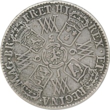 1692 Silver Half Crown Coin William & Mary Good Fine