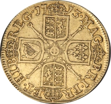1713 Gold Guinea Coin Queen Anne NGC VF30