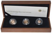 2011 Proof Gold Sovereign 3 Coin Set Boxed