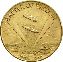 1965 Battle of Britain 25th Anniversary Gold Medal TKS 2.5" Boxed