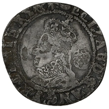 1590-1592 Silver Sixpence Coin Elizabeth I Hand