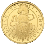 2017 1/4oz Proof Unicorn of Scotland Gold Coin Queen's Beasts