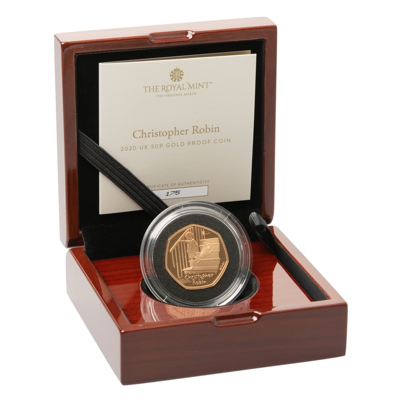 2020 Christopher Robin Fifty Pence 50p Proof Gold Coin Boxed