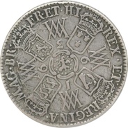 1692 Silver Half Crown Coin William & Mary Good Fine