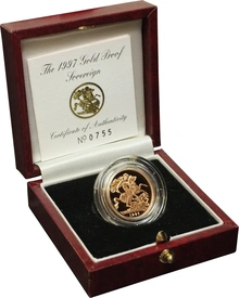 1997 Proof Gold Sovereign Boxed