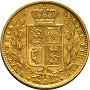 1881 Gold Sovereign Coin Queen Victoria Young Head Shield Back Sydney