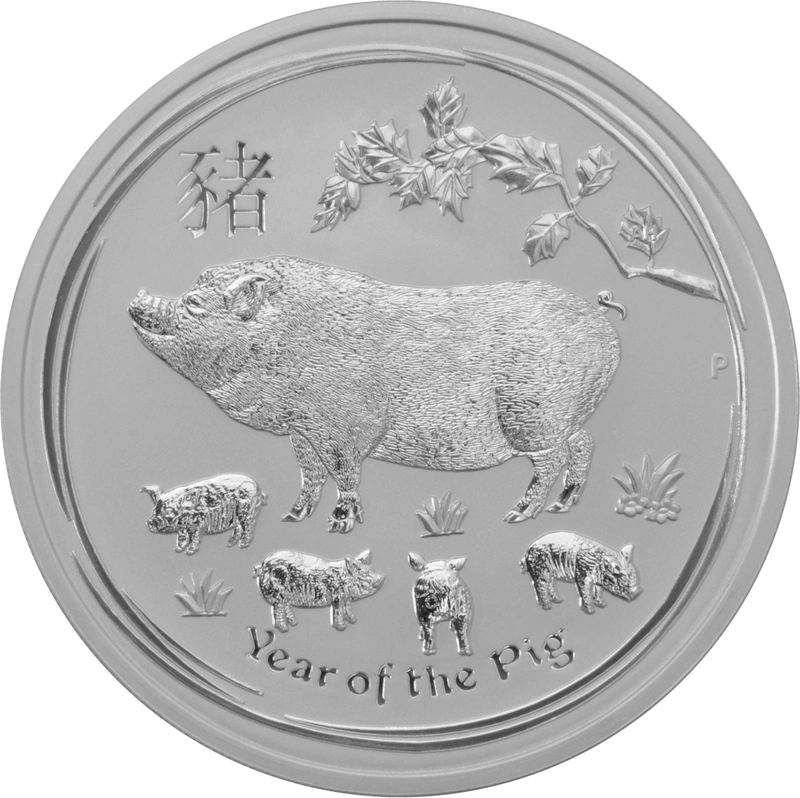 2019 Year of the Pig Silver Coin 2oz Perth Mint Australian Lunar Series