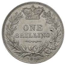 1883 Silver Shilling Coin Queen Victoria