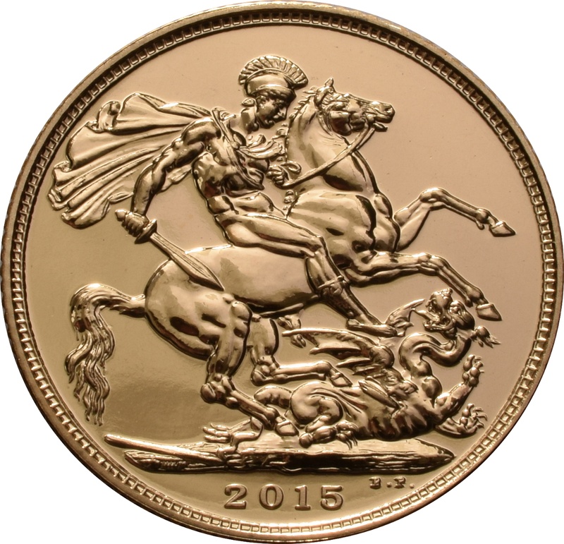 2015 Gold Sovereign Coin Elizabeth II Fourth Head