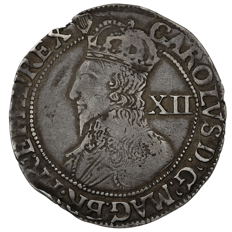 1632-1633 Silver Shilling Coin Charles I Harp