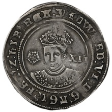 1551 Silver Shilling Coin Edward VI Y