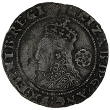 1593 Elizabeth I Silver Sixpence mm Tun