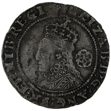 1593 Silver Sixpence Coin Elizabeth I Tun