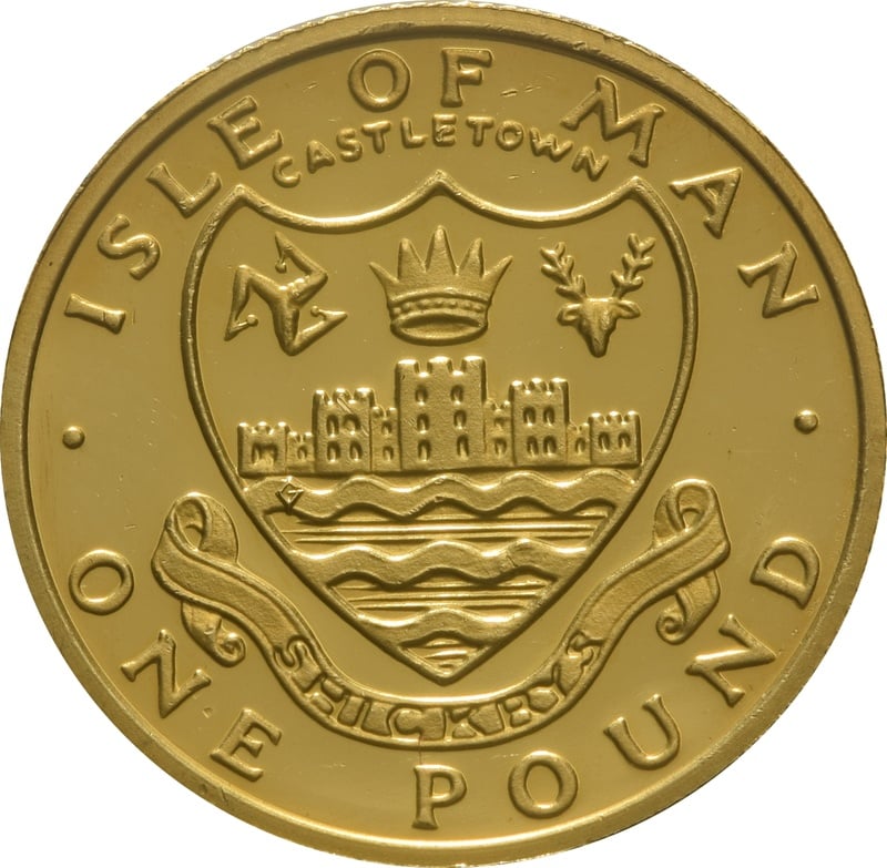 1984 Proof Isle of Man £1 Gold Coin Manx Town Series Castletown