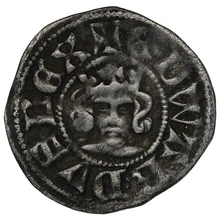 1344-1351 Silver Half Penny Coin Edward III Hammered Florin Coinage