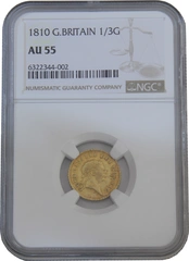 1810 1/3 Guinea Gold Coin George III NGC AU55