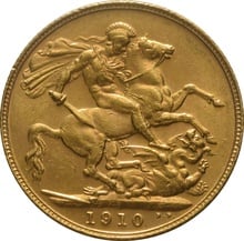 1910 Gold Sovereign Coin Edward VII