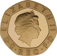 2002 Proof Gold 20p Coin Crowned Tudor Rose