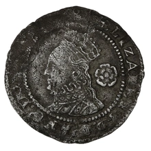 1575 Silver Threepence Elizabeth I mm Eglantine