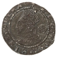 1573 Silver Three Halfpence Elizabeth I Acorn