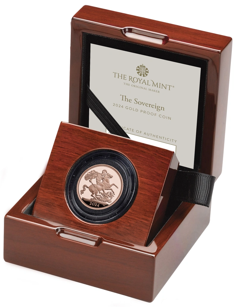 2024 Proof Gold Sovereign Coin Boxed