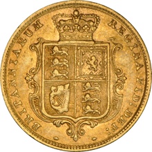 1884 Gold Half Sovereign Queen Victoria Young Head Shield Back NGC AU58