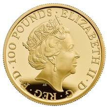 2021 1oz White Greyhound of Richmond Gold Coin Queen's Beasts Proof Gold Coin Boxed