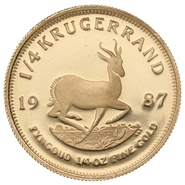 1987 Proof 1/4oz Krugerrand Gold Coin