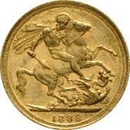 1888 Gold Sovereign - Victoria Jubilee Head - S