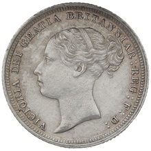 1886 Silver Sixpence Coin Queen Victoria YH