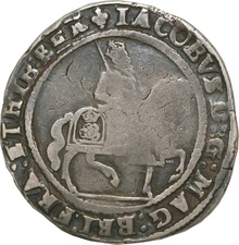 1623-1624 Silver Half Crown Coin James I Fine
