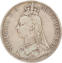 1891 Silver Crown Coin Queen Victoria Jubilee Head