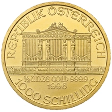 1996 1/2oz Austrian Gold Philharmonic Coin